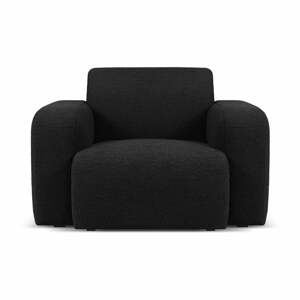 Čierne kreslo z textílie bouclé Molino – Micadoni Home