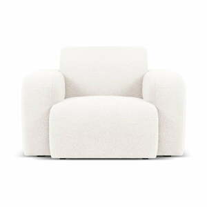 Biele kreslo z textílie bouclé Molino – Micadoni Home