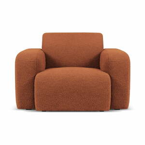 Hnedé kreslo z textílie bouclé Molino – Micadoni Home