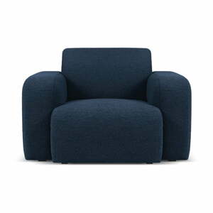 Tmavomodré kreslo z textílie bouclé Molino – Micadoni Home