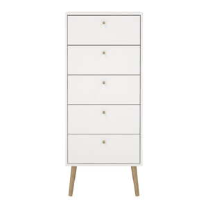 Biela vysoká komoda 50x120 cm Bodo – Tvilum