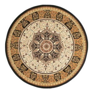 Čierno-béžový okrúhly koberec ø 150 cm Heritage – Think Rugs