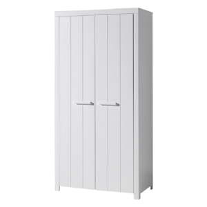 Biela šatníková skriňa Vipack Erik, 205 × 57 × 99 cm