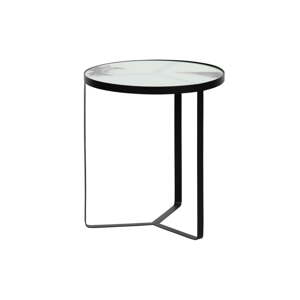 Kovový odkladací stolík so sklenenou doskou BePureHome Fly, ⌀ 45 cm