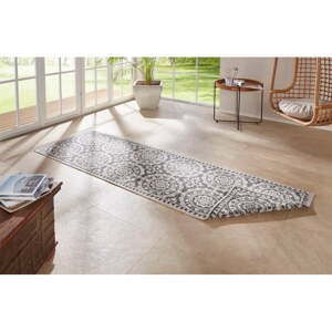 Sivo-krémový vonkajší koberec NORTHRUGS Jardin, 80 x 350 cm