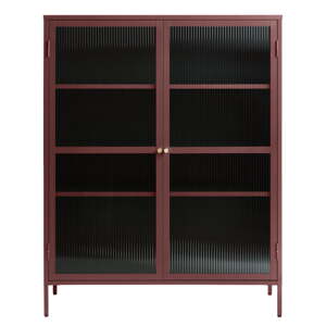 Červená kovová vitrína 111x140 cm Bronco – Unique Furniture
