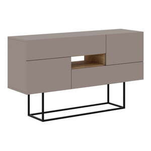 Sivo-béžová nízka komoda 145x82 cm Titan – Marckeric