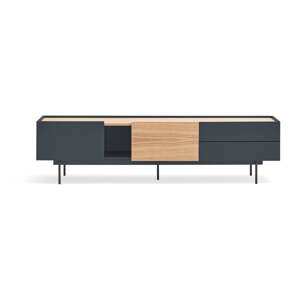TV stolík v dekore duba v antracitovo-prírodnej farbe 180x45 cm Otto – Teulat
