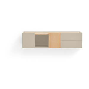 Nízka komoda v dekore duba v béžovo-prírodnej farbe 110x23 cm Otto – Teulat