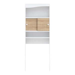 Skrinka nad práčku/WC v dekore duba v bielo-prírodnej farbe 64x177 cm Wave – TemaHome