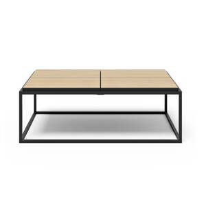 Konferenčný stolík s doskou v dekore duba v čierno-prírodnej farbe 75x120 cm Douro – TemaHome
