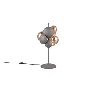 Stolová lampa so skleneným tienidlom v sivo-zlatej farbe (výška 50 cm) Bubble – Trio Select