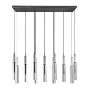 LED závesné svietidlo so skleneným tienidlom v čierno-striebornej farbe Lucent – Trio Select