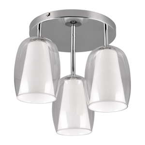 Stropné svietidlo so skleneným tienidlom ø 14 cm v striebornej farbe Barret – Trio Select