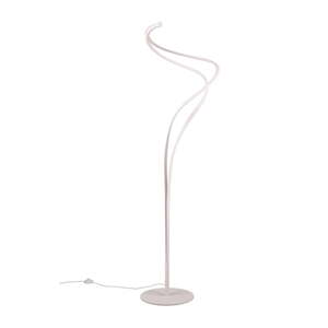 Biela LED stojacia lampa s kovovým tienidlom (výška 160 cm) Nala – Trio Select