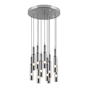 LED závesné svietidlo so skleneným tienidlom ø 50 cm v striebornej farbe Lucent – Trio Select