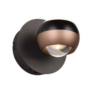LED nástenné svietidlo ø 10 cm v čierno-medenej farbe Orbit – Trio Select
