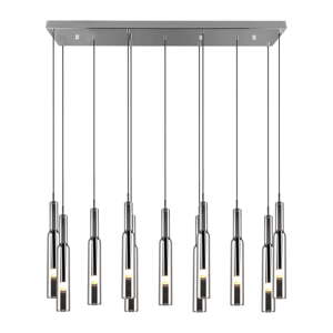 LED závesné svietidlo so skleneným tienidlom v striebornej farbe Lucent – Trio Select