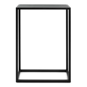 Čierny konzolový stolík s doskou z dubového dreva 30x66 cm Daniël – Spinder Design
