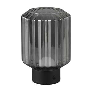 Čierno-sivá stmievateľná LED stolová lampa so skleneným tienidlom (výška 19,5 cm) Lord – Trio