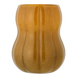Hnedá sklenená ručne vyrobená váza (výška 20 cm) Pumpkin – Bloomingville