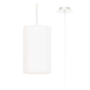 Biele závesné svietidlo s textilným tienidlom ø 15 cm Volta – Nice Lamps