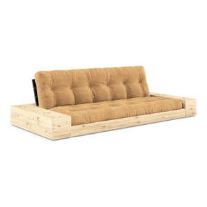 Menčestrová rozkladacia pohovka vo svetlohnedo-horčicovej farbe 244 cm Base – Karup Design