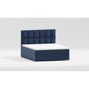 Tmavomodrá boxspring posteľ s úložným priestorom 160x200 cm Flip – Ropez