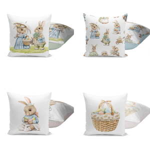 Obliečky na vankúše v súprave 4 ks s veľkonočným motívom 43x43 cm – Mila Home