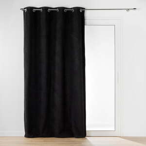 Čierny záves z materiálu buklé 140x240 cm Wooly – douceur d'intérieur