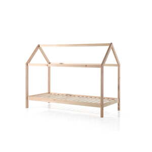 Domčeková detská posteľ z borovicového dreva v prírodnej farbe 90x200 cm DALLAS – Vipack