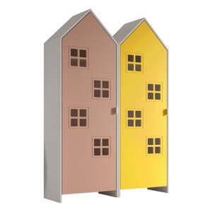 Žlto-ružová detská šatníková skriňa 115x171,5 cm CASAMI BRUGES – Vipack