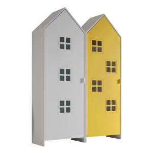 Žlto-biela detská šatníková skriňa 115x171,5 cm CASAMI BRUGES – Vipack