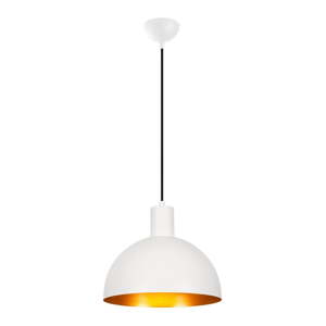 Závesné svietidlo v bielej a zlatej farbe s kovovým tienidlom ø 30 cm Sivani – Opviq lights