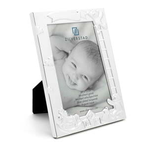 Kovový stojací rámček v striebornej farbe 27x11 cm Baby – Zilverstad