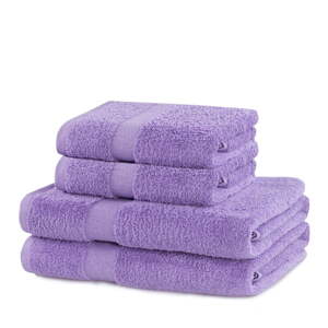 Froté bavlnené uteráky a osušky v levanduľovej farbe v súprave 4 ks Marina – DecoKing