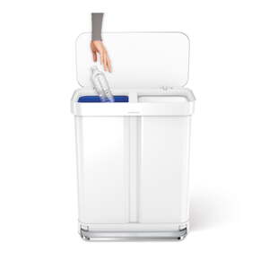 Biely nášľapný oceľový odpadkový kôš 58 l – simplehuman