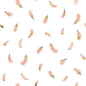 Detská tapeta 10 m x 50 cm Gold Feathers – Lilipinso