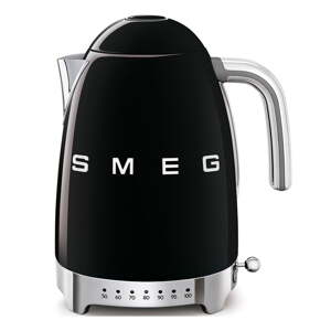 Čierna rýchlovarná kanvica z nehrdzavejúcej ocele 1,7 l Retro Style – SMEG