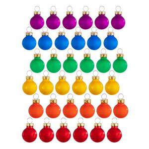 Sklenené ručne vyrobené vianočné gule v súprave 36 ks ø 2 cm Rainbow Mini – Sass & Belle