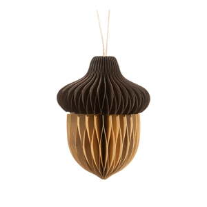 Papierová ručne vyrábaná vianočná ozdoba 10 cm Honeycomb Acorn – Sass & Belle