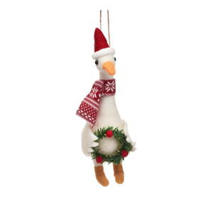 Textilná ručne vyrobená vianočná ozdoba 14 cm Goose – Sass & Belle