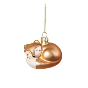 Sklenená ručne vyrobená vianočná ozdoba 5 cm Baby Fox – Sass & Belle