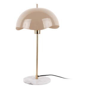 Svetlohnedá stolová lampa s kovovým tienidlom (výška 56 cm) Waved Dome – Leitmotiv