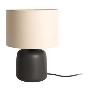 Matne čierna stolová lampa s textilným tienidlom (výška 33 cm) Alma – Leitmotiv