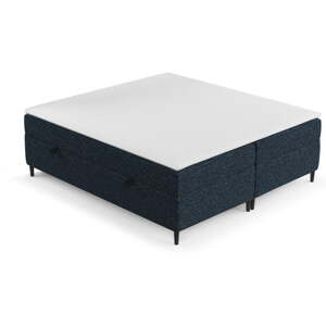 Tmavomodrá boxspring posteľ s úložným priestorom 140x200 cm Araya – Maison de Rêve