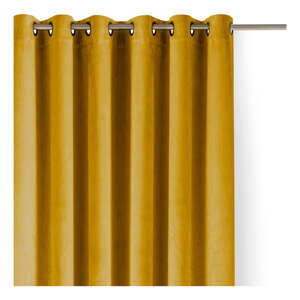 Zamatový dimout záves v horčicovej farbe 265x250 cm Velto – Filumi