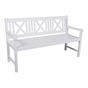 Biela drevená záhradná lavica Malmö – Garden Pleasure
