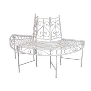Biela kovová záhradná lavica Varda – Garden Pleasure