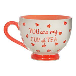 Červeno-biely keramický hrnček 400 ml My Cup of Tea – Sass & Belle